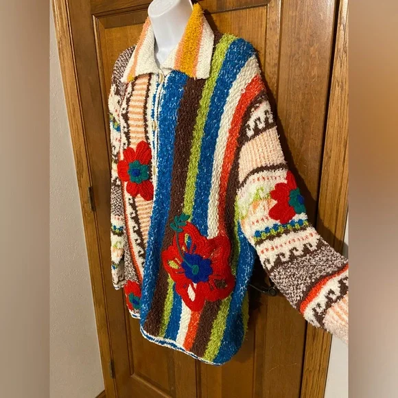 Free People “Terry Towel Cardi” Chunky Button Up RARE Size Small - Picture 8 of 16